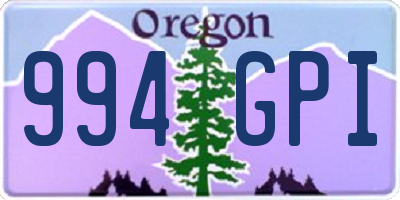 OR license plate 994GPI