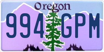 OR license plate 994GPM