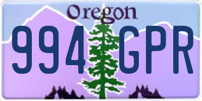 OR license plate 994GPR