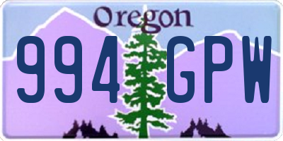 OR license plate 994GPW