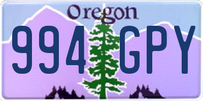 OR license plate 994GPY
