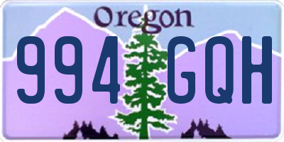 OR license plate 994GQH