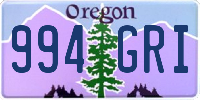 OR license plate 994GRI