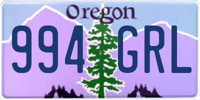 OR license plate 994GRL
