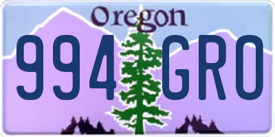 OR license plate 994GRO