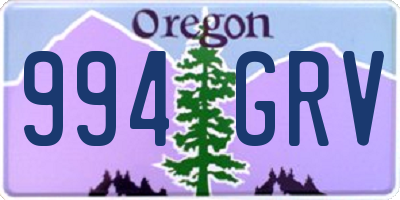 OR license plate 994GRV
