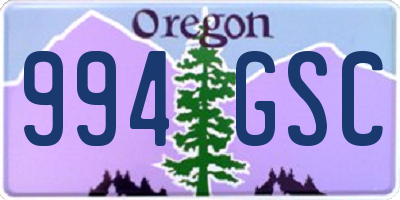 OR license plate 994GSC