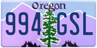 OR license plate 994GSL