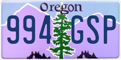 OR license plate 994GSP