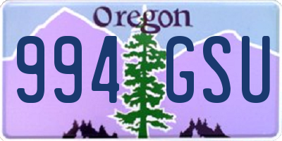 OR license plate 994GSU