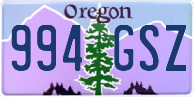 OR license plate 994GSZ