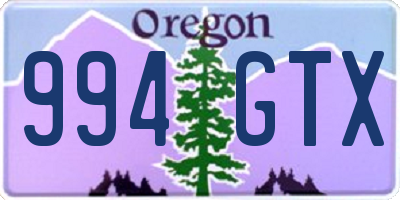 OR license plate 994GTX