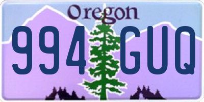 OR license plate 994GUQ