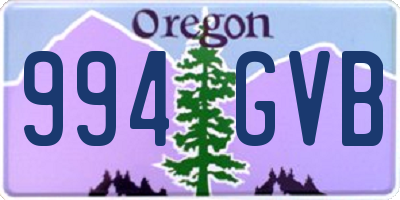 OR license plate 994GVB