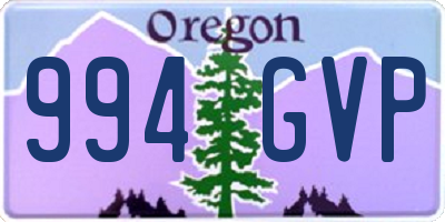 OR license plate 994GVP