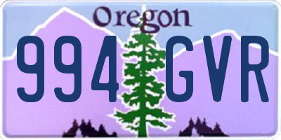 OR license plate 994GVR