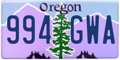 OR license plate 994GWA