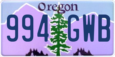 OR license plate 994GWB