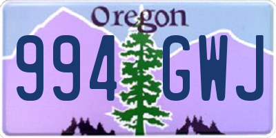 OR license plate 994GWJ