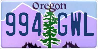 OR license plate 994GWL