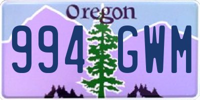 OR license plate 994GWM