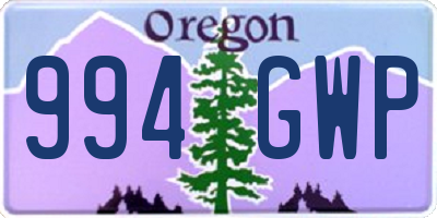 OR license plate 994GWP