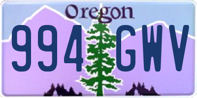 OR license plate 994GWV