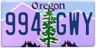 OR license plate 994GWY