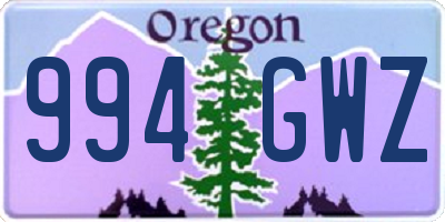 OR license plate 994GWZ