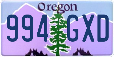 OR license plate 994GXD