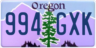 OR license plate 994GXK