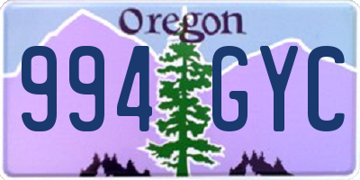 OR license plate 994GYC
