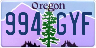 OR license plate 994GYF