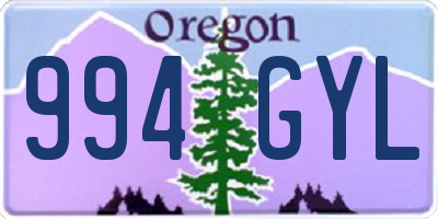 OR license plate 994GYL