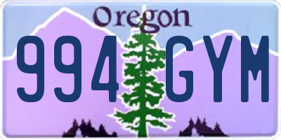 OR license plate 994GYM