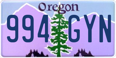 OR license plate 994GYN
