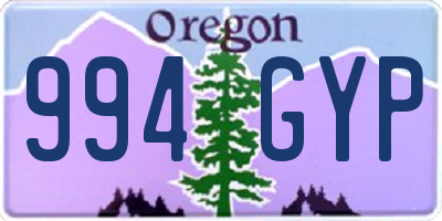 OR license plate 994GYP