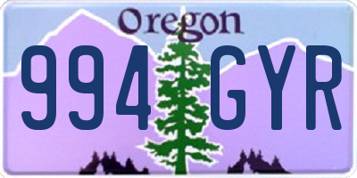 OR license plate 994GYR