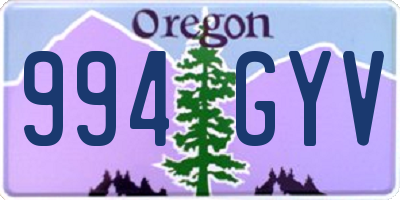 OR license plate 994GYV