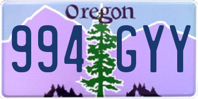OR license plate 994GYY