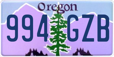 OR license plate 994GZB
