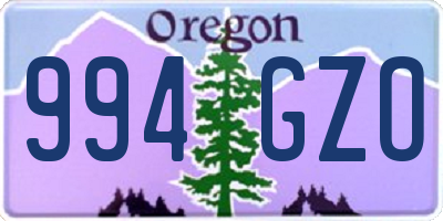 OR license plate 994GZO