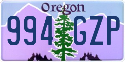 OR license plate 994GZP