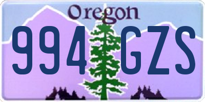 OR license plate 994GZS