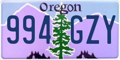 OR license plate 994GZY