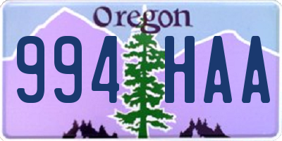 OR license plate 994HAA