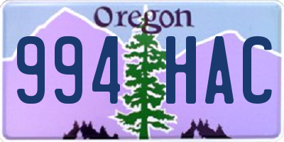 OR license plate 994HAC