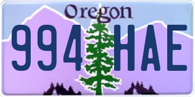 OR license plate 994HAE