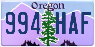 OR license plate 994HAF