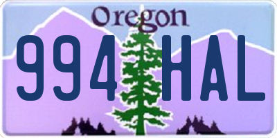 OR license plate 994HAL